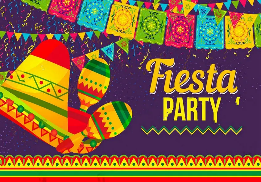 Fiesta Party Flag Celebration Colorful photo backdrop  High quality Computer print party photo studio background