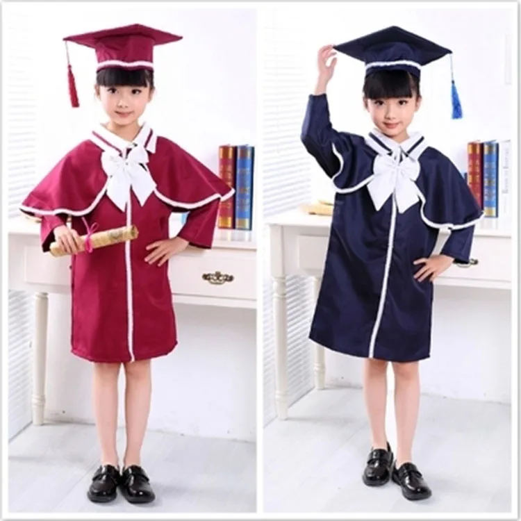 

New Children Student Academic Dress School Uniforms Kid Graduation Costumes Kindergarten Girl Boy Dr Suit Doctor Suits With Hat