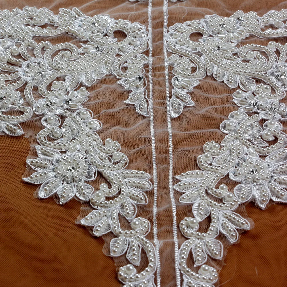 La Belleza Beaded patch wedding dress applique accessories or without beading 1 piece