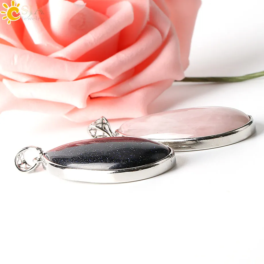 CSJA-colgante de gota de agua de piedra Natural para mujer, colgante de curación de cristal transparente blanco, joyería elegante para amante,