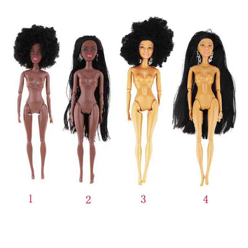 1pcs Black Doll Moveable 12 Joints Africa Dolls With Head Accessory For 1/6 Dolls Toy Girl Gifts