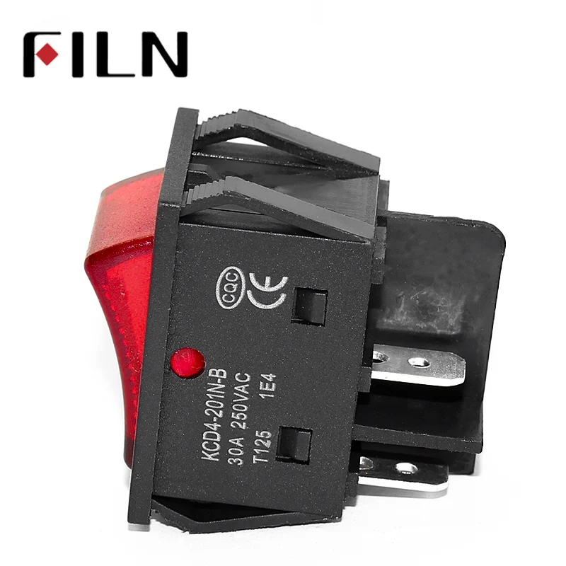 on off 30A/250V 16A/250V heavy duty 4 pin t85 rocker switch with light 12V 24V 110V 220V 380V