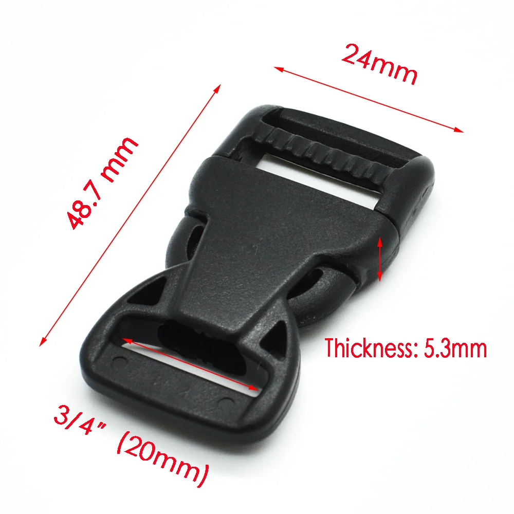 1pcs/pack Plastic Side Release Buckle For Backpack Luggage Straps Webbing Size 15mm 20mm 25mm 32mm 38mm