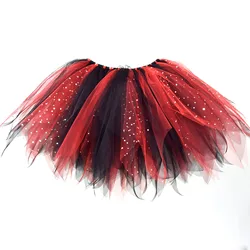 New Arrival czarny/czerwony dziewczyny włochata spódnica Tutu dla dzieci dziewczyna brokat taniec Tutu urodziny Party spódnica dziecięcy kostium na halloween