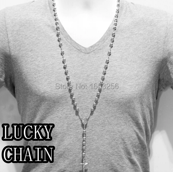 MEN`S STAINLESS STEEL   ROSARY CHAIN 28"+ 5.5" 6mm NECKLACE HIGH QUALITY BLING JEWLERY image 2