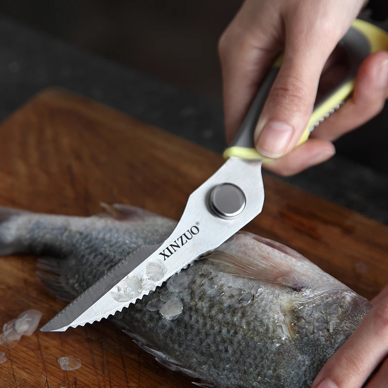 XINZUO Kitchen Scissors Knife Stainless Steel Multifunction Meat Fruit Fish Chicken Bone Cutter Shears Household Cooking Tools