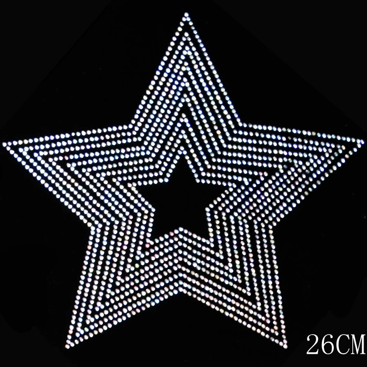 

2pc/lot Multi layer star iron on transfer patches hot fix rhinestone motif designs star stickers flatback hot fix rhinestone