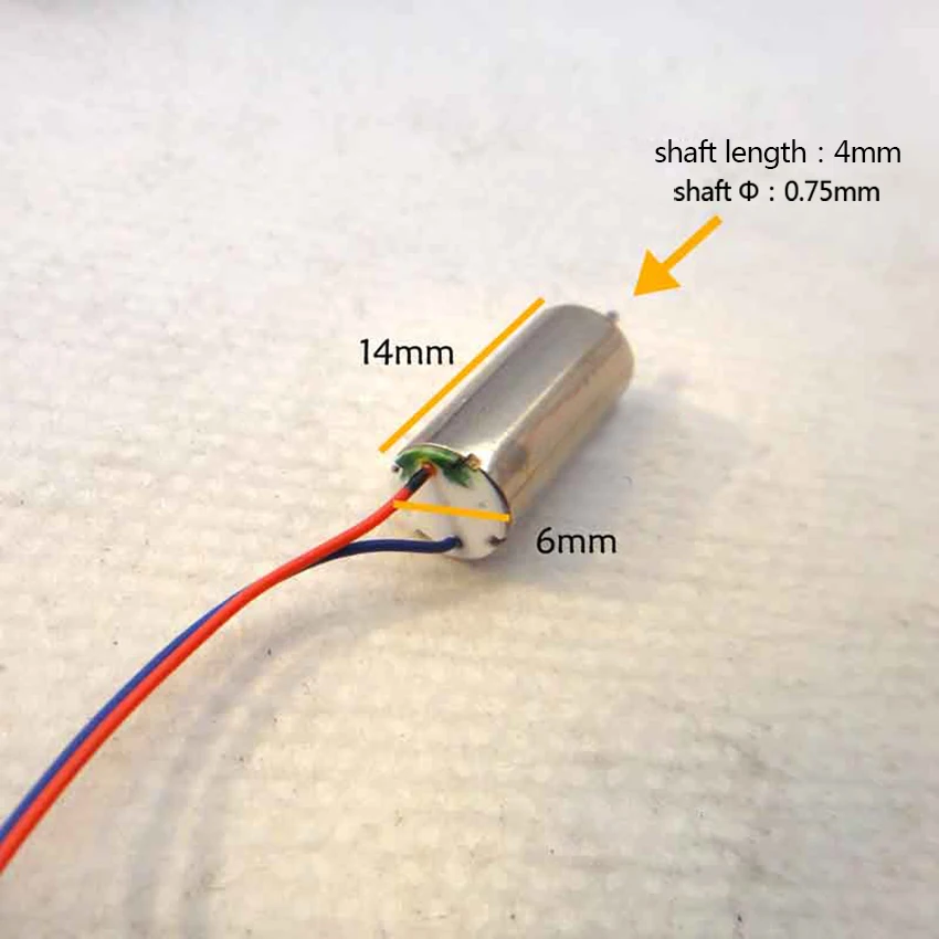 1PC Micro Coreless Motor 3.7V 40000RPM 6*14mm Hollow Cup Motors High Speed NdFeB Magnetoelectric Motor