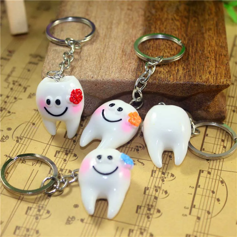 12 Pcs Simulation tooth pendant keychain small gifts promotional gifts for dentist & Dental Hospitals / Clinics