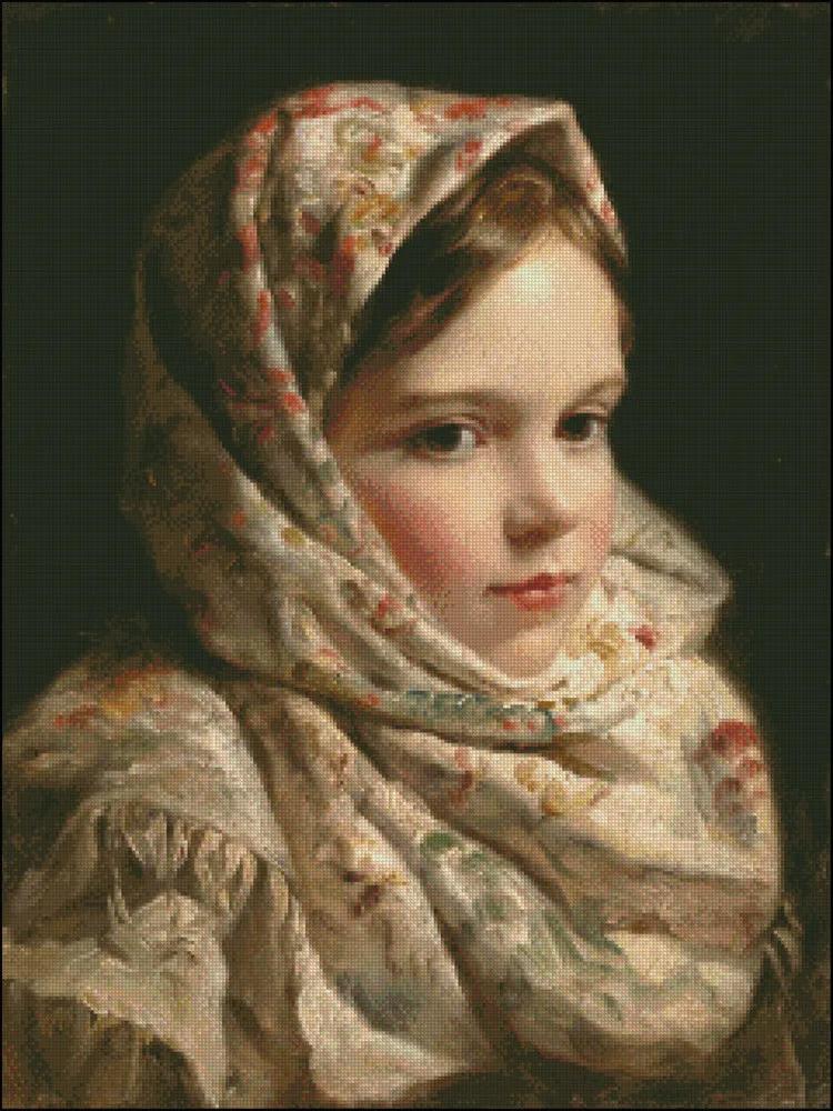 Needlework for embroidery DIY DMC High Quality - Counted Cross Stitch Kits 14 ct Oil painting - Girl in Scarf