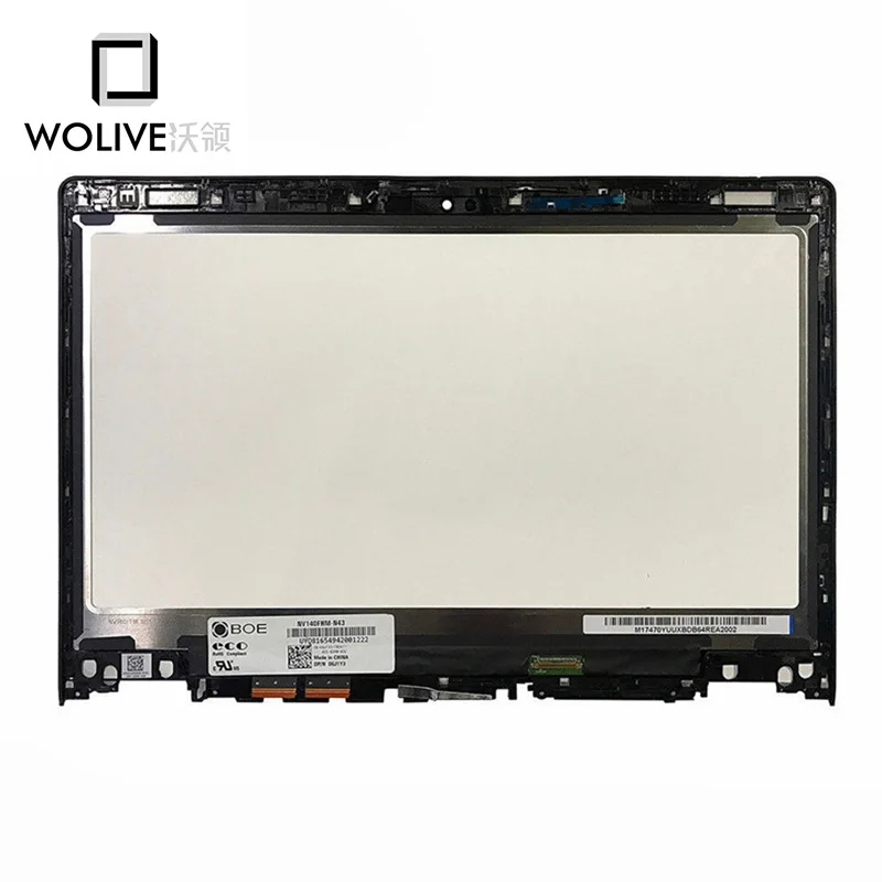 Wolive New LCD screen for Lenovo Flex 3 14 / Yoga 500 Touch Screen Digitizer Replacement With frame