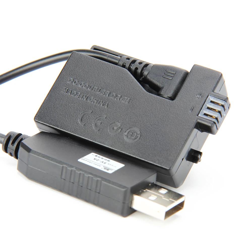 5V USB ACK-E5 Drive Cable Power adapter LP-E5 dummy battery DR-E5 DC Coupler grip for Canon EOS 450D 500D 1000D XS XSi T1i