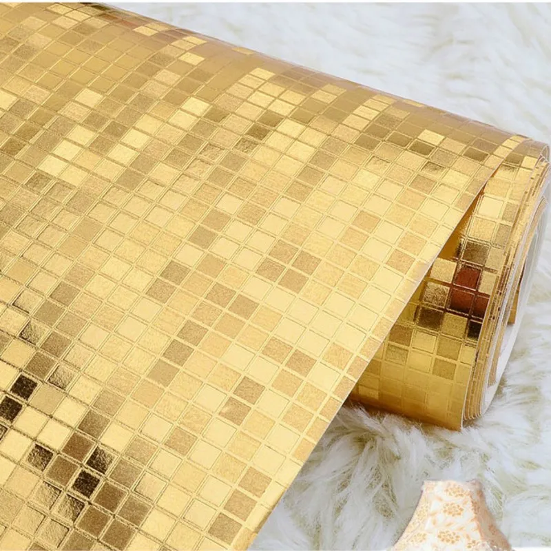 beibehang Gold and silver foil wallpaper KTV bar wallpaper modern perspective simulation mosaic living room backdrop wallpapers