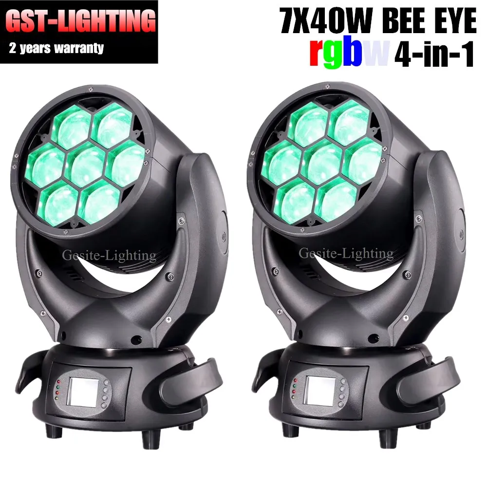 free shipping 2pcs/lot 7x40w High Power LED Stage Light Wash Bee Eye Moving Head Light