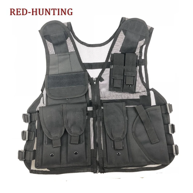 Lightweight Mesh Tactical Vest Black Holds virtually any 5.56/223, or 7.62x39 double stack magazine