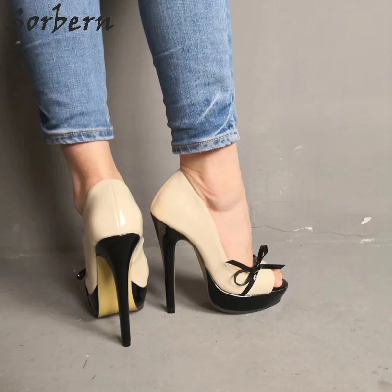 Sorbern Designer Shoes Women Pumps Luxury 2019 Slip On Bow Peep Toe Ladies Pumps Shoes Summer New Pumps For Women Custom Color