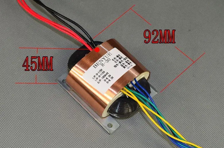 40W Audio R-Core Copper Transformer 180V-0-180V 0-6.3V 0-6.3V for Tube Preamp