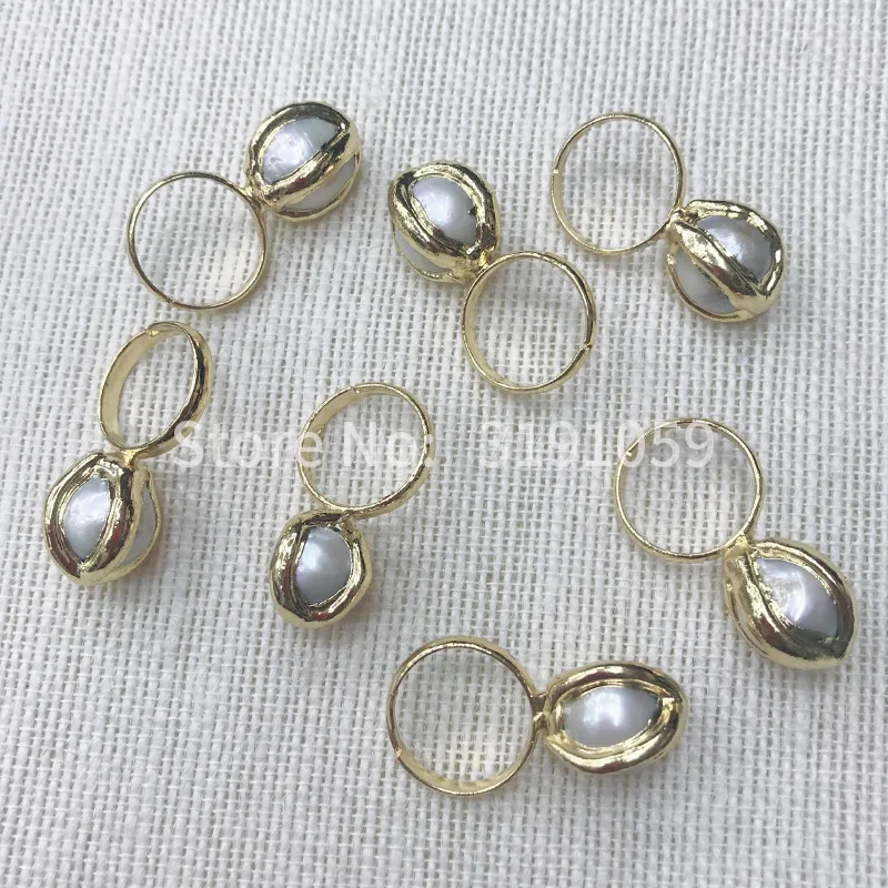 New style pearl circular metal ring with simple temperament to match women's rings