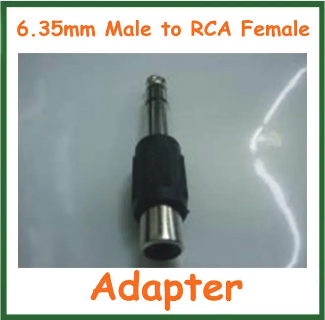 20pcs Converter 6.35mm Male to RCA Female Jack Plug Adapter Coupler Extender Connector