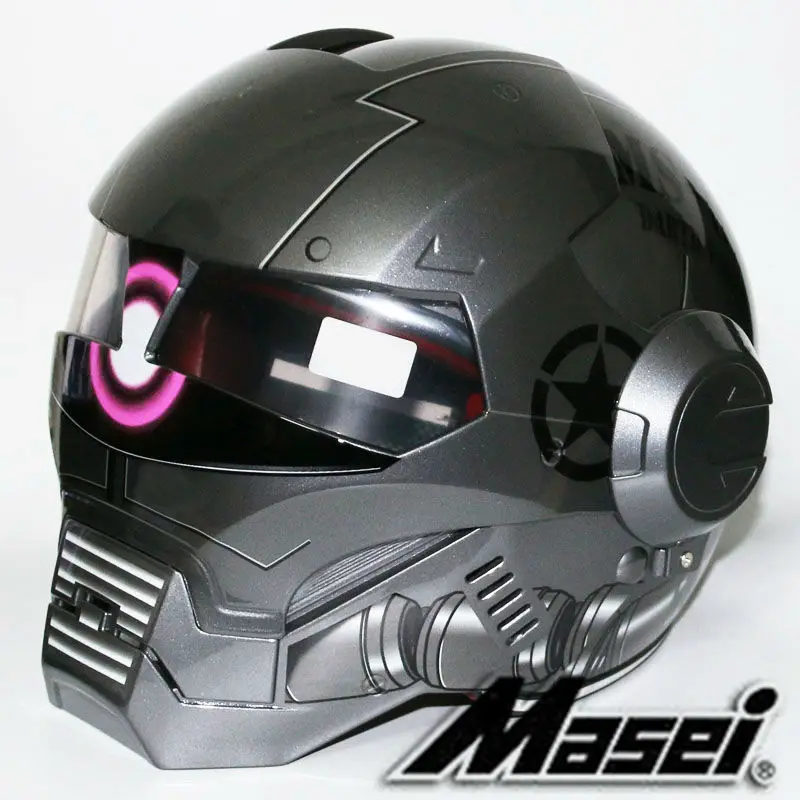 

New MASEI zaku Bright Grey helmet motorcycle helmet retro half helmet open face helmet 610 ABS casque