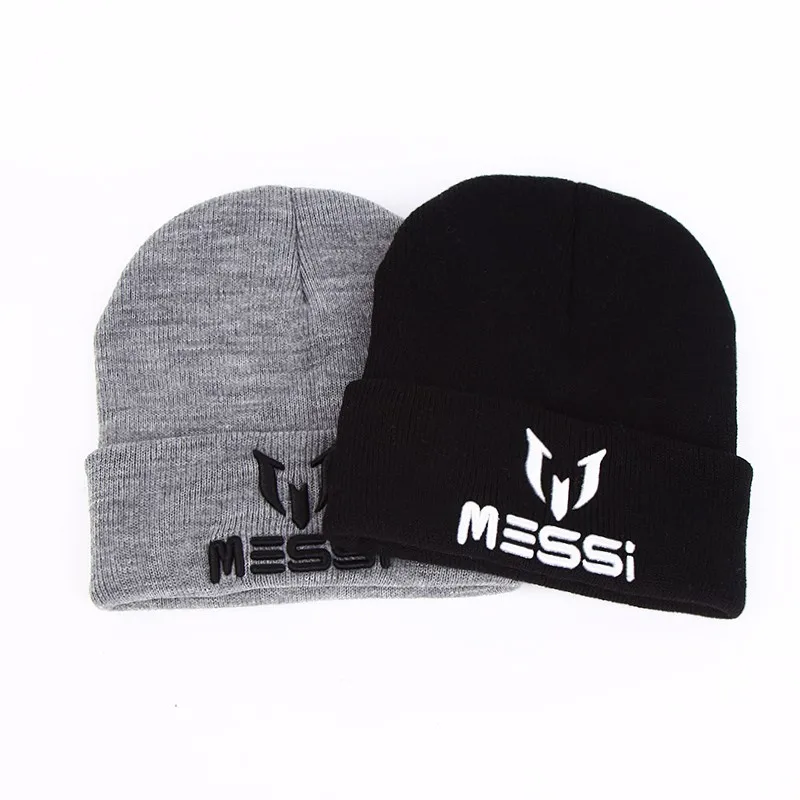 2024  New Soccer Messi Fans Hat women Men Skullies Black Gray Women Beanie Whiter Hats Beanies Warm Knitted Hat Wool Cap Gorros