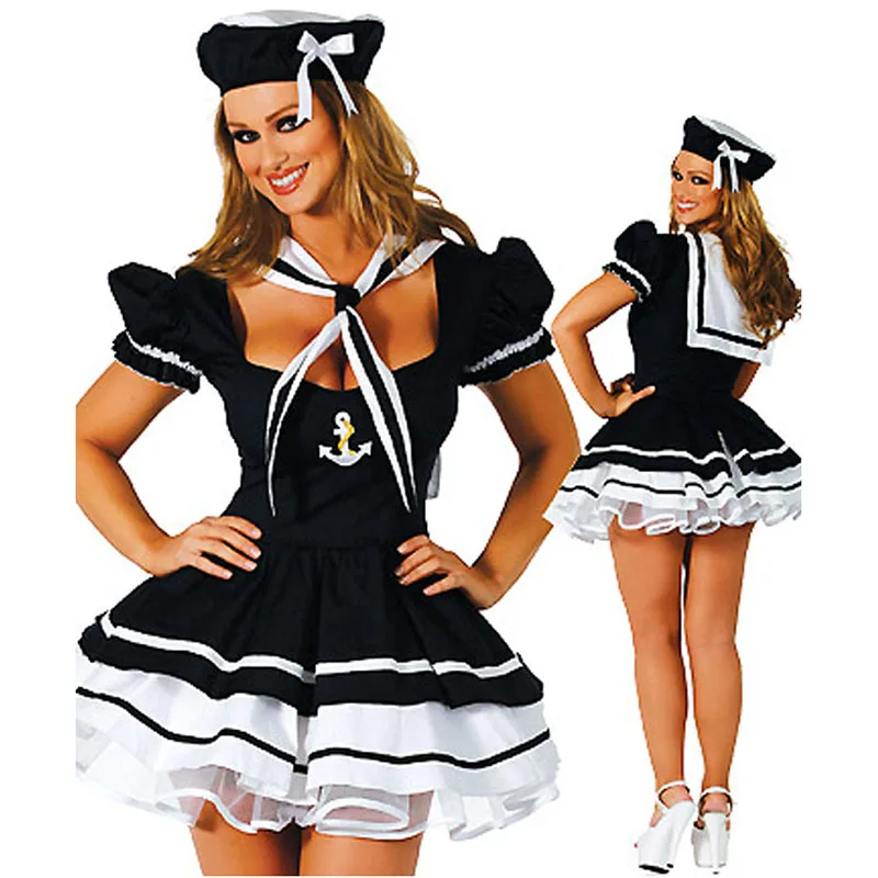 Las mujeres traje marinero Sexy marinero de la Marina Cosplay disfraces para Halloween fiesta de disfraces vestido de las mujeres Sexy Marina mar traje