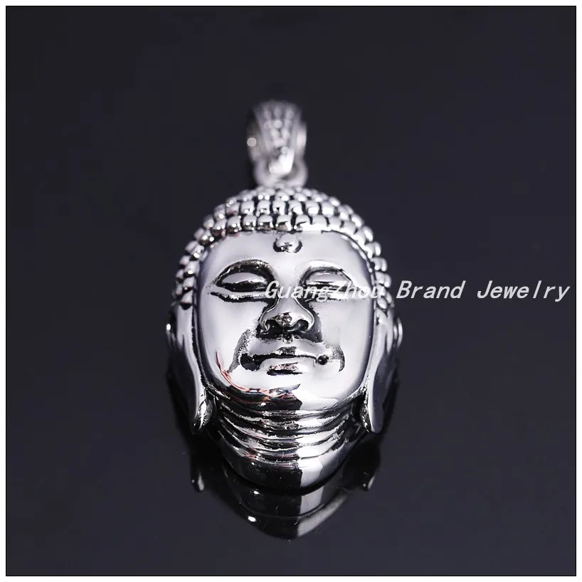 New Silver color 316L Stainless Steel High Quality Buddha Men's Pendants Necklaces With One Chain For Free,Perfect Technology