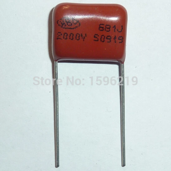 

100pcs CBB capacitor 681 2000V 681J 2KV 680pF 0.68nF P15 CBB81 Metallized Polypropylene Film Capacitor