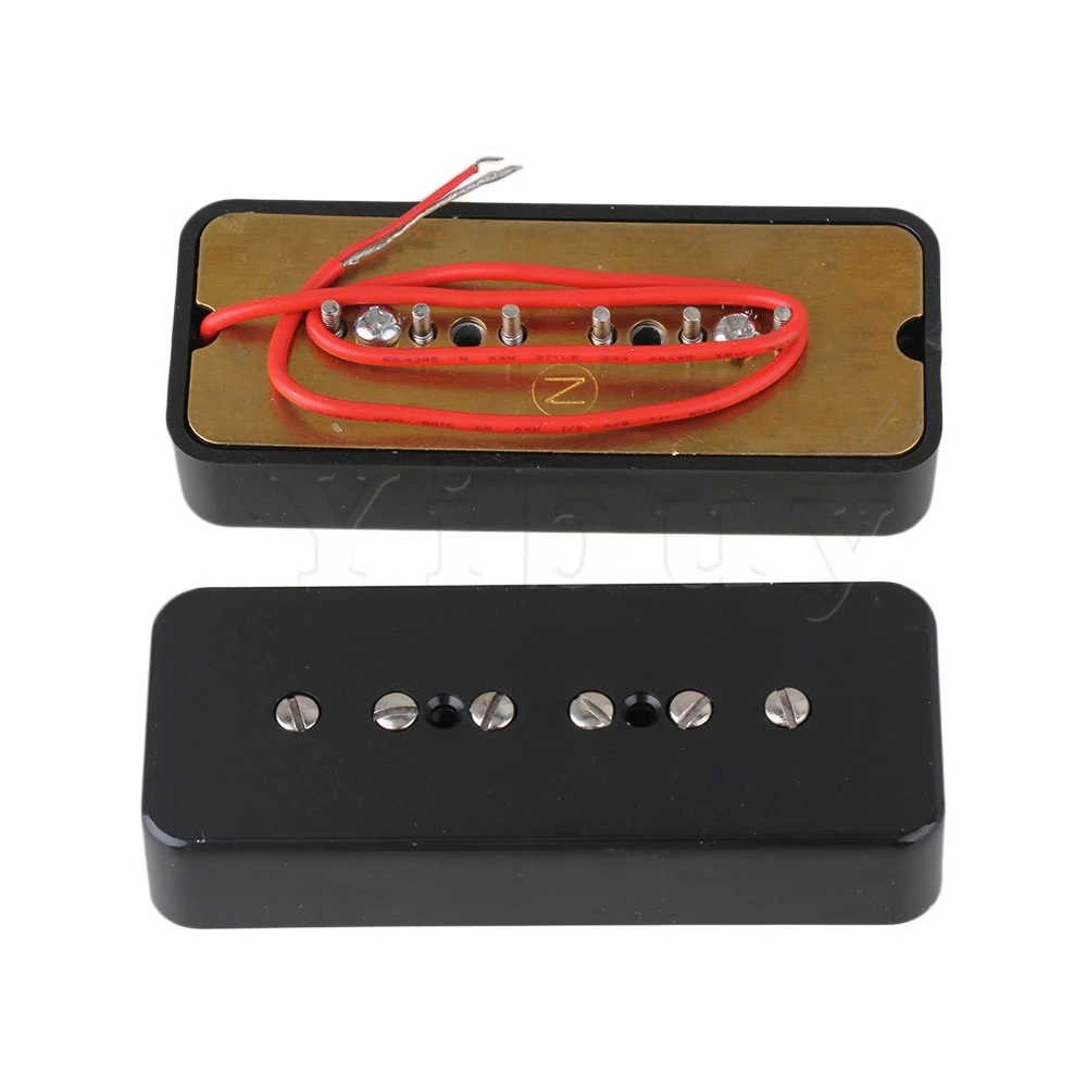 Yibuy Black Long Bar Electric Guitar Pickups Bridge and Neck Pickup Replace Parts Pack of 10