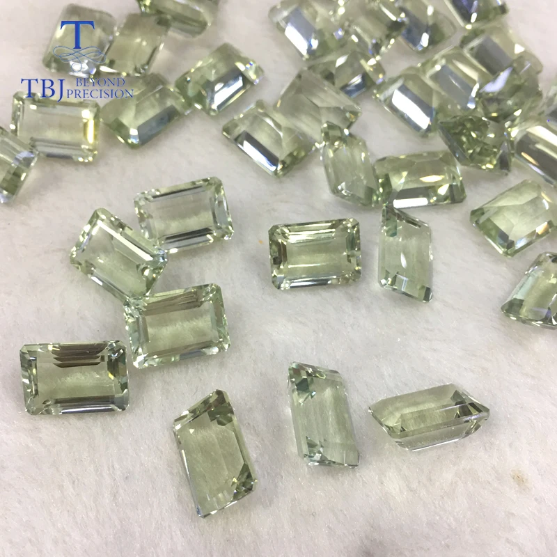 Tbj,8.2ct oct cut of Green amethyst 10*14mm for silver jewelry mounting,100% natural amethyst loose gemstones