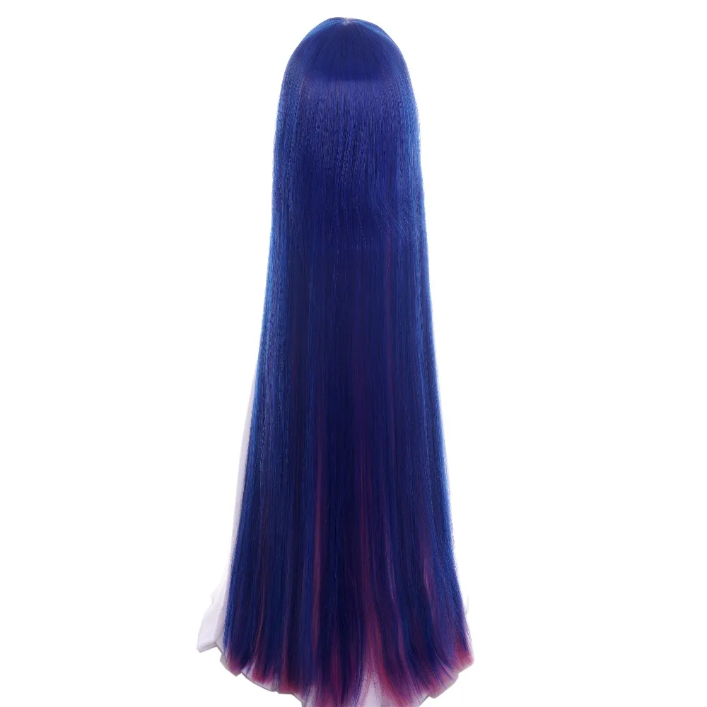 Ccutoo 120cm calza blu rosa Mix dritto scoppi piatti parrucca Cosplay capelli sintetici festa di Halloween Cos parrucche resistenza al calore