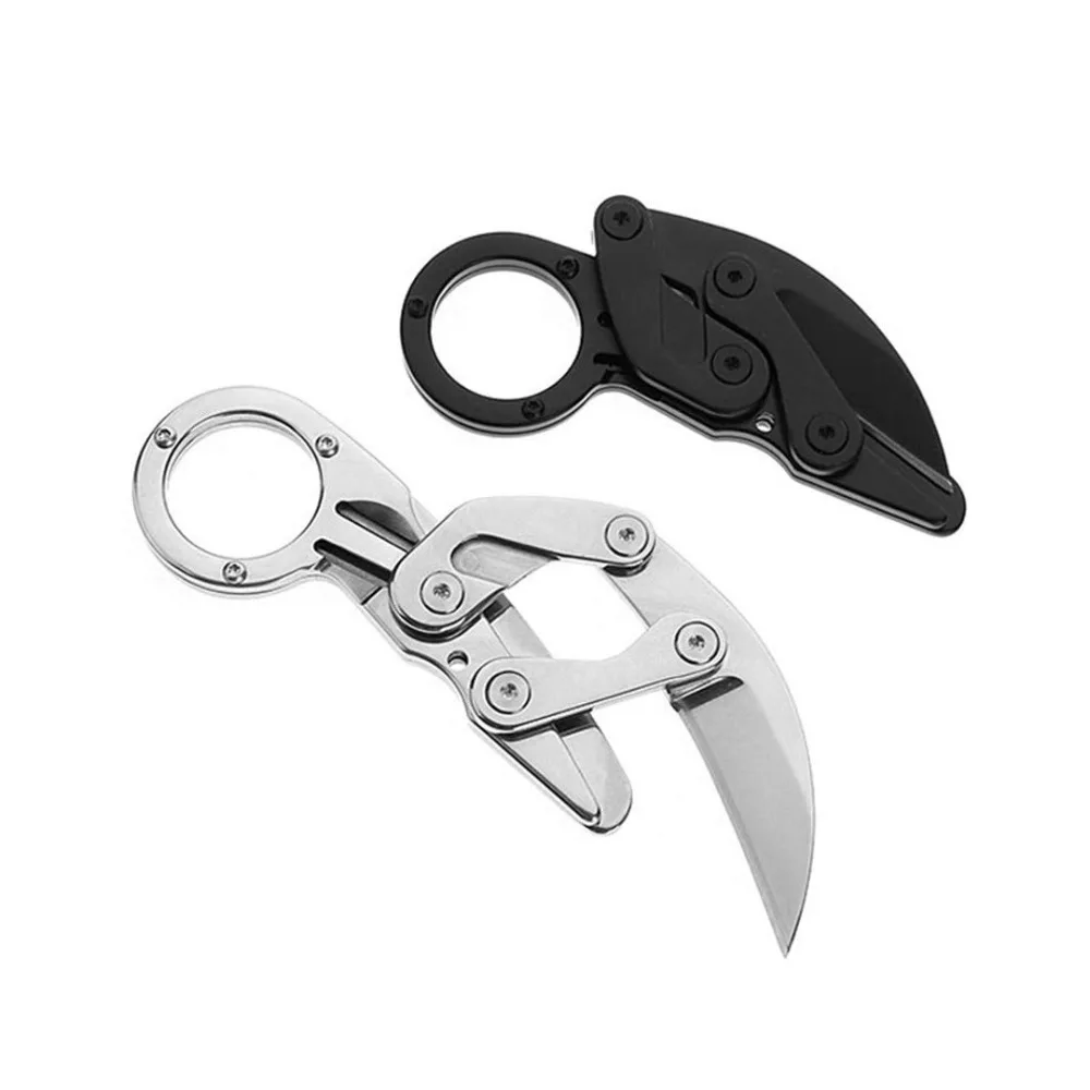 Outdoor Survival Kit Folding Self-defense Claw Knife Mechanical Stainless Steel Tools Camping Portable Cutting Rope Knife