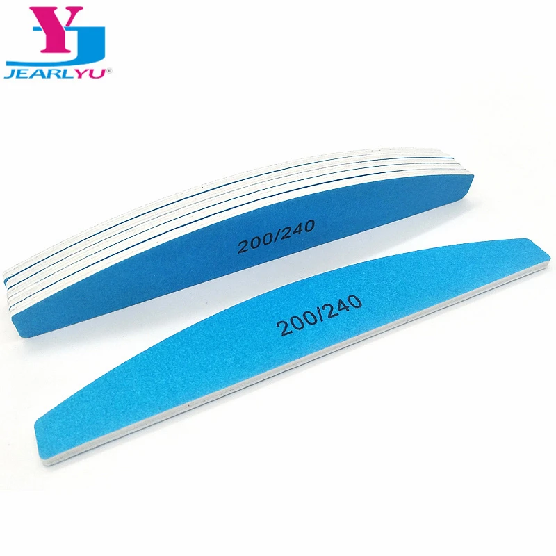 

50 Pcs/Lot Blue Sandpaper Nail File 200/240 Nagelvijl Boat Shape Limas Para Manicura UV Gel Nail Polish Tools For Manicure Salon