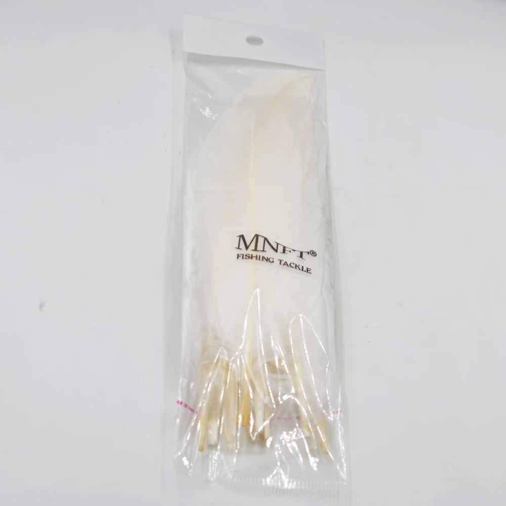 MNFT 50PCS pure white color goose feather plume for fly fishing flies Fly Tying Material Feather bass bugs for Fly Bait Lures