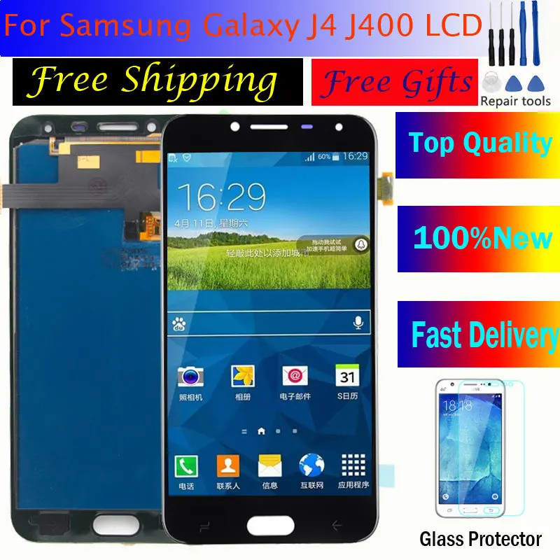 

For Samsung Galaxy J4 2018 J400 J400F J400H J400P J400M J400G/DS Panel Digitizer Assembly Replacement LCD Display Touch Screen