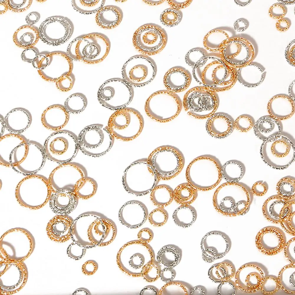 50PCS 100PCS Korean Style Gold Silver Round Jump Rings Fashion Twisted Copper Open Rings For DIY Earrings Jewelry Accessories