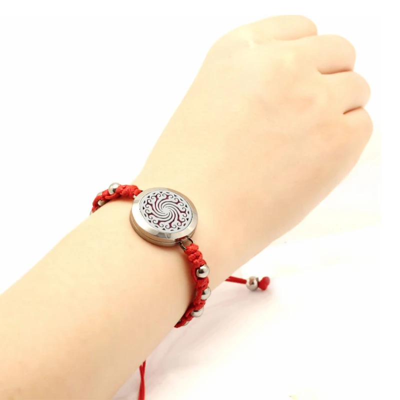 UBELIEVE Bead Braided Bracelets & Bangles For Women Multilayer Wristband Essential Oil Diffuser Locket With Free Felt Pads