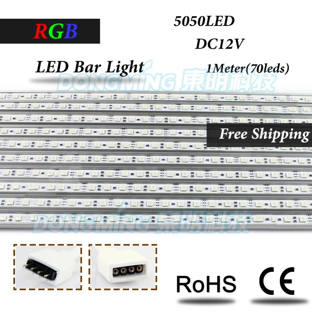 

LED luces Strip RGB 20pcs 5050SMD 72leds DC12V RGB LED luces Bar with U Aluminum Alloy Shell Dimmable LED Bar Light 1M