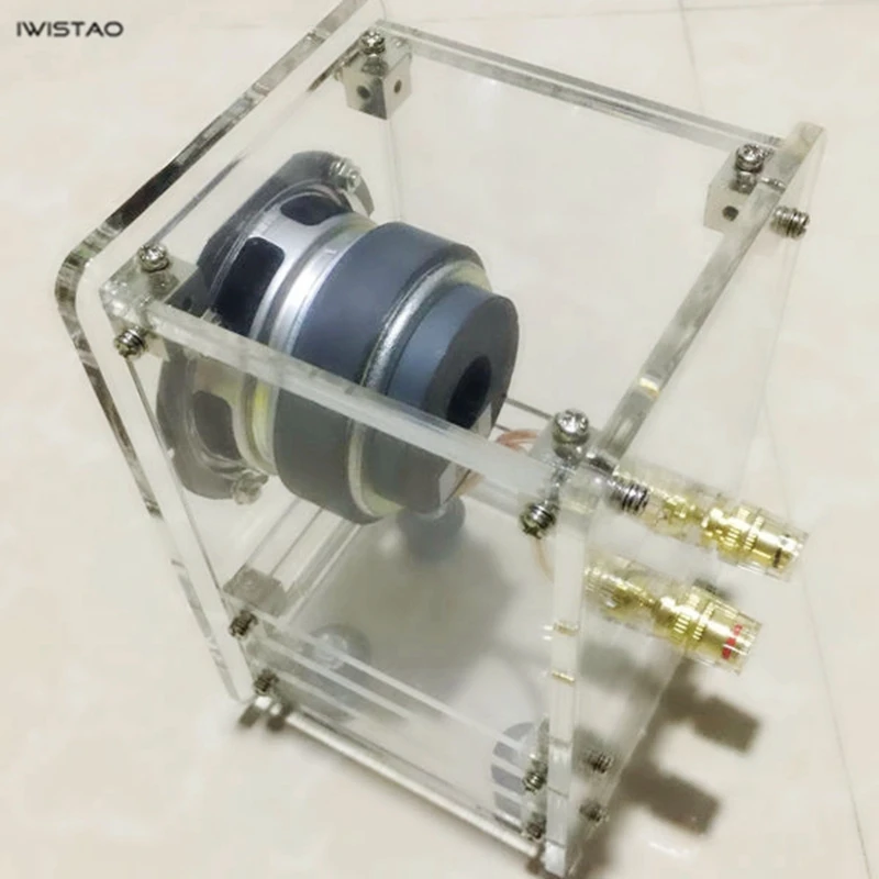 IWistao-Alto-falante Labirinto Transparente, Alto-falante HiFi, Placa de Acrílico, 4 Ohm, 84dB, 1 Pair de Áudio Estéreo, 20W, 3 ", 5mm