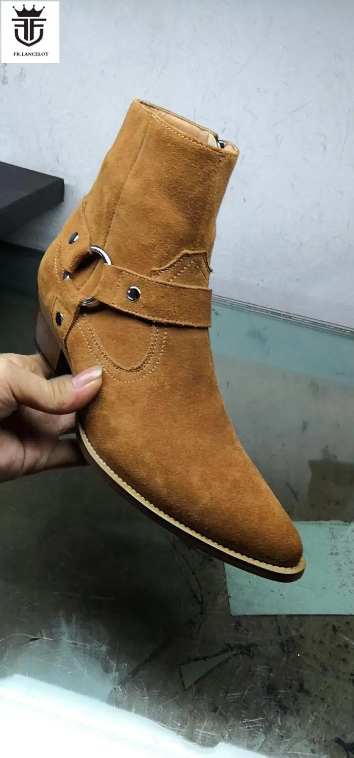 2020 New men shoes Chelsea boots ankle boots male suede leather booties party shoes mens