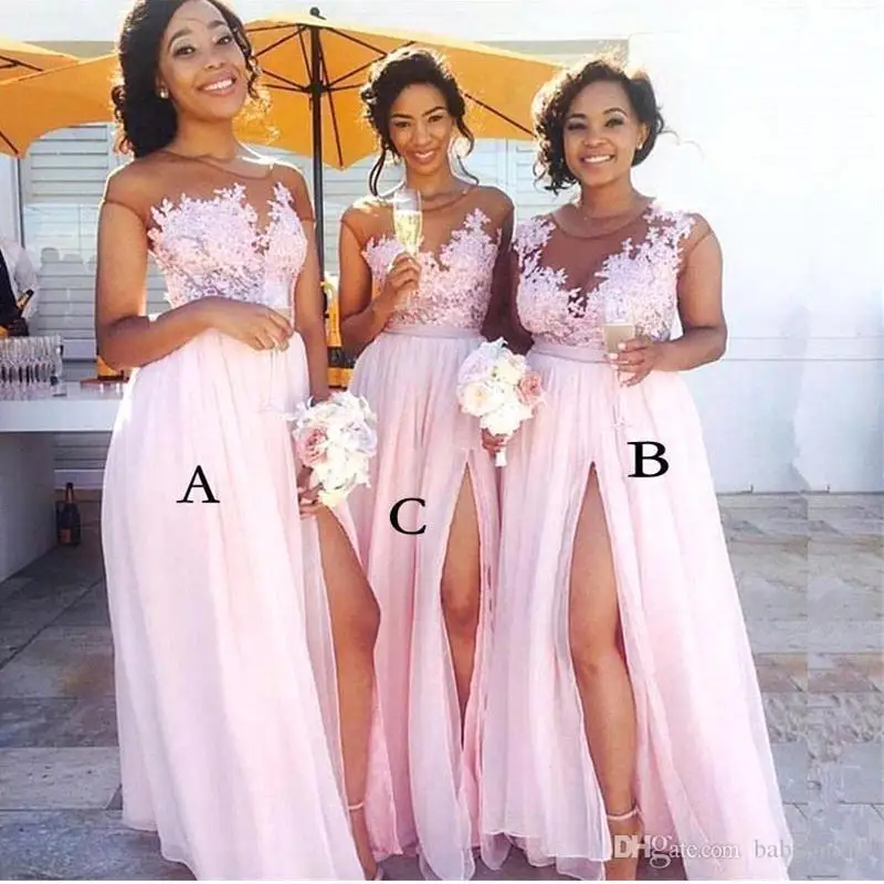 

2019 Customized Elegant Appliques Lace A-Line Evening Dresses Side Split Long Prom Formal Party Dresses Gowns Vestido De Festa