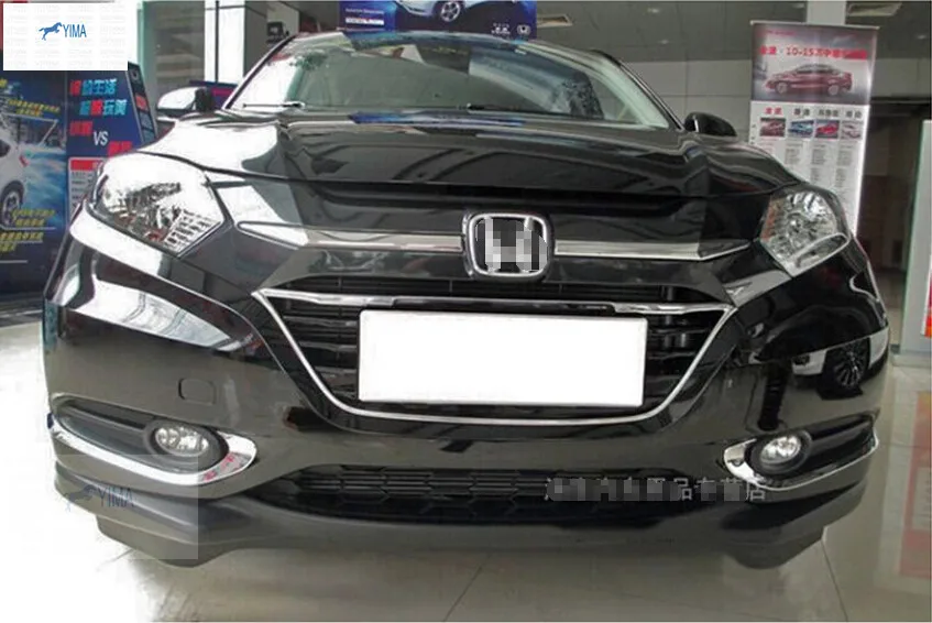 Chrome Front Bumper Fog Lamps Lights Eyebrow Eyelid Decor Strip Cover Trim For Honda VEZEL HR-V 2014 - 2017 Exterior Accessories