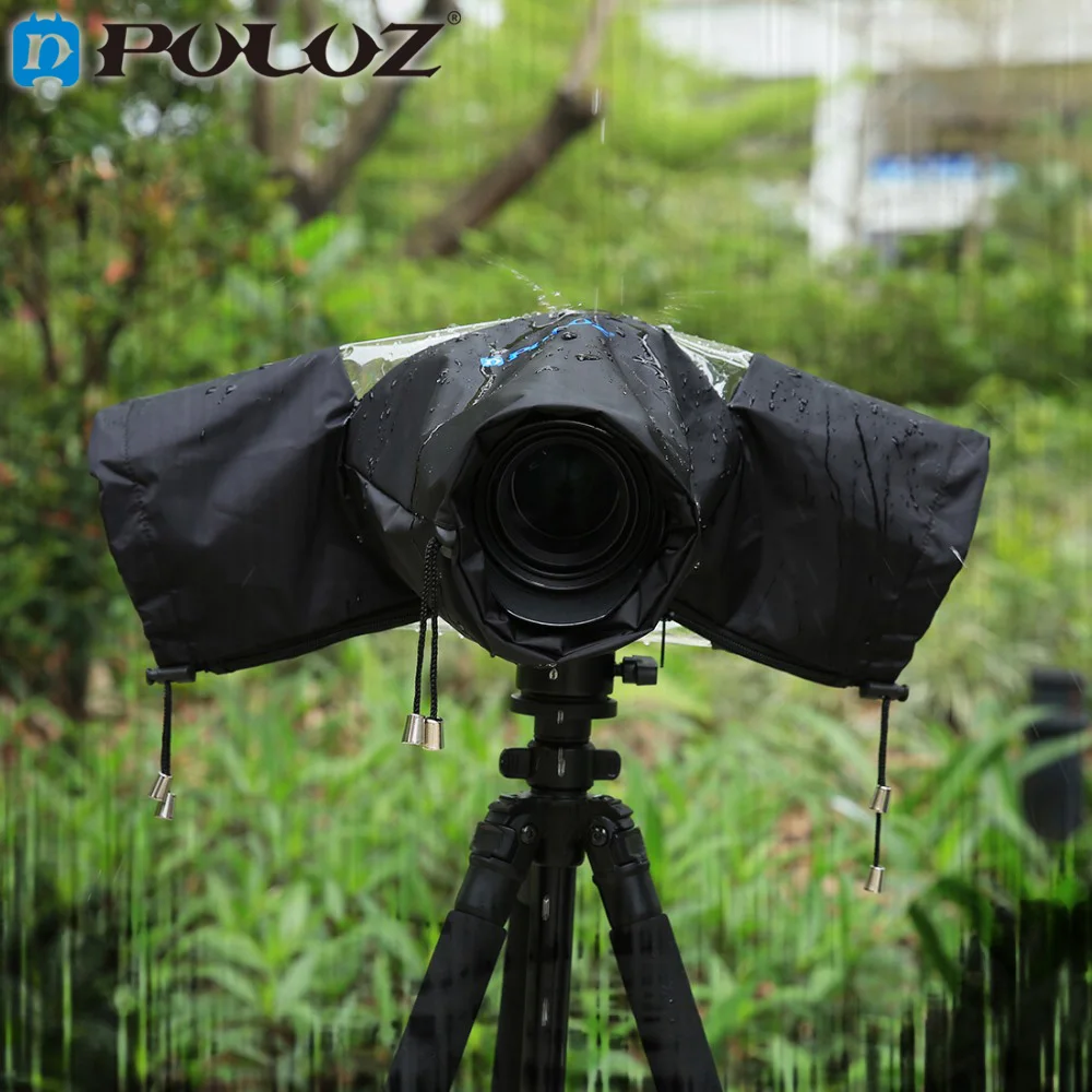 fomito camera rain cover coat bag protector rainproof waterproof Movo CRC03 Extra-Long for DSLR Camera, Lens & Tripod (Metallic Gray) resistant nylon and features a clear window for visibility Rain Cover JJCFOTO