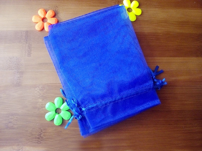 9*12cm 2000pcs Organza Bag Royal blue Drawstring bag jewelry packaging bags for tea/gift/food/candy small transparent Yarn bag