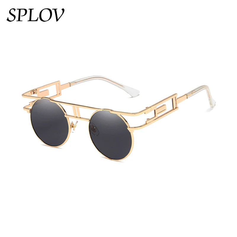 Moda okrągłe Steampunk męskie okulary przeciwsłoneczne damskie metalowa rama Retro gotycki Design okulary przeciwsłoneczne Vintage odcienie stylowe óculos De Sol