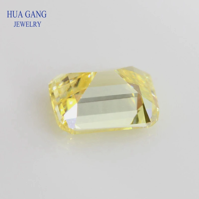 Lemon Octangle Shape Step Cut  Stone Synthetic Gems Cubic Zirconia For Jewelry Size 4x6~10x14mm