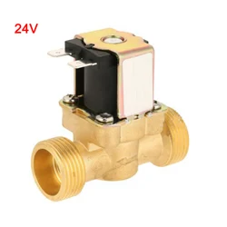 1pc 1/2Inch Electric Solenoid Valve Magnetic DC N/C Water Air Inlet Flow Switch Copper Electric Solenoid DC12V/DC24V/ AC220V