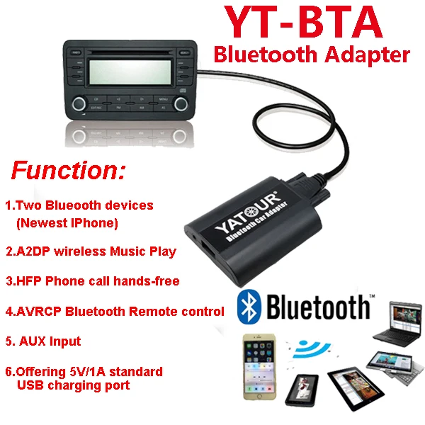 Yatour Bluetooth MP3 Phone hands free adapter with Remote control for Audi 20pin radios