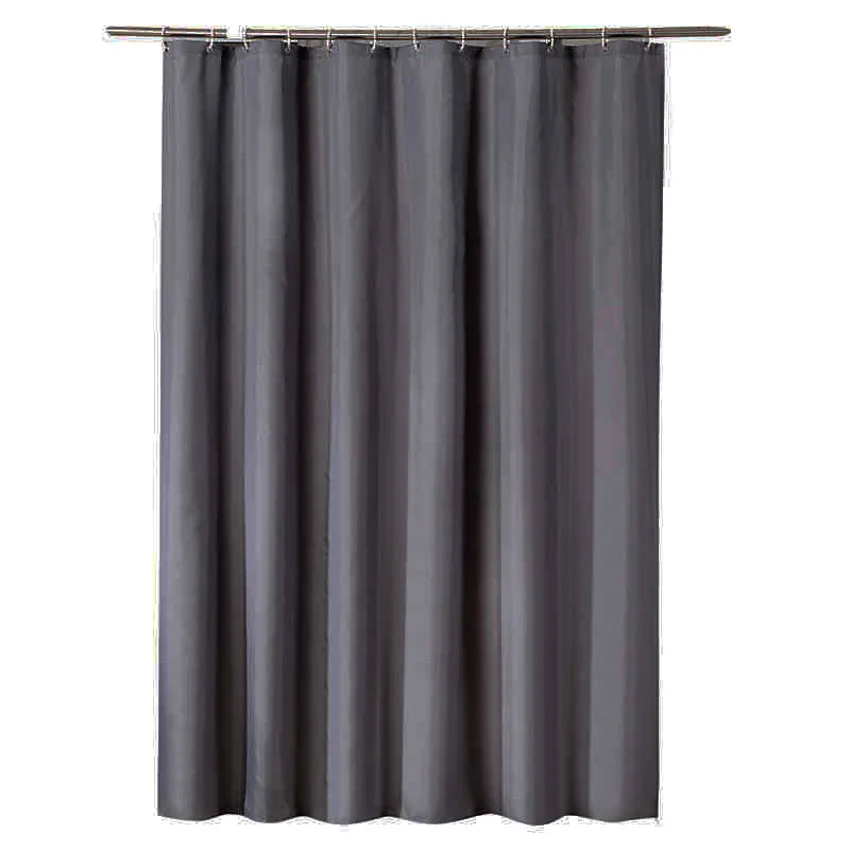 Dark Grey Shower Curtain Solid Color Waterproof Bath Curtains Bathroom For Bathtub Bathing Cover Extra Large Wide 12pcs Hooks