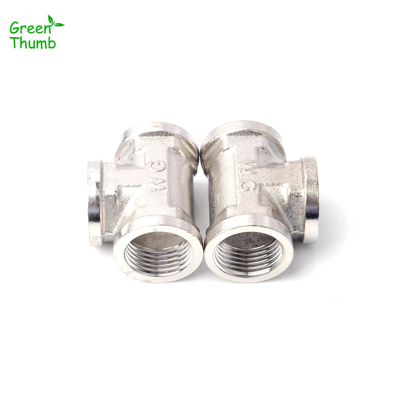 

1pc 1/2inch Female Thread Stainless Steel Tee Home Garden Irrigation Water Pipe Tee Adapters for Artificial Spray